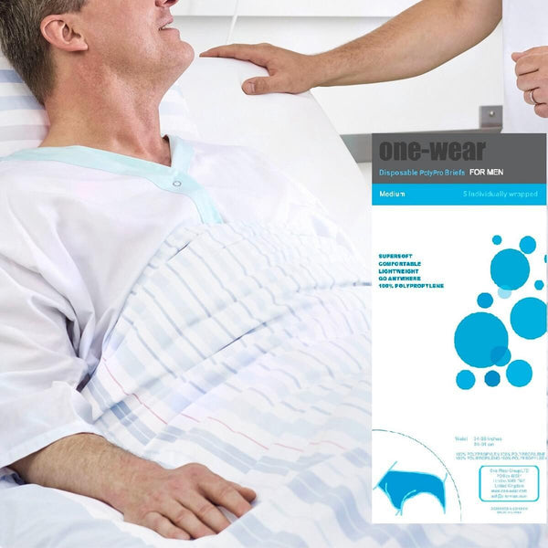 Super Soft Men's Disposable Briefs (5 Pack) - Comfortable Lightweight Go Anywhere Underwear ideal for Travel Hospital Spa Massage Tanning Salon Waxing - One-Wear