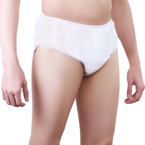 Super Soft Men's Disposable Briefs (5 Pack) - Comfortable Lightweight Go Anywhere Underwear ideal for Travel Hospital Spa Massage Tanning Salon Waxing - One-Wear