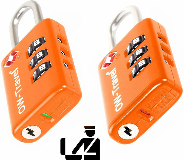 ✅ 3 Dial TSA Combination Padlock with INSPECTION SEARCH ALERT - Travel Sentry Approved Heavy Duty Number Lock for Suitcases, Luggage, Gym Lockers and Tool Boxes - One-Wear